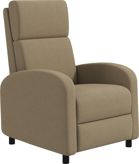 HOMCOM Relaxsessel Liegestuhl mit verstellbarer Rückenlehne und integrierter Fußstütze, Beige - Bild 1