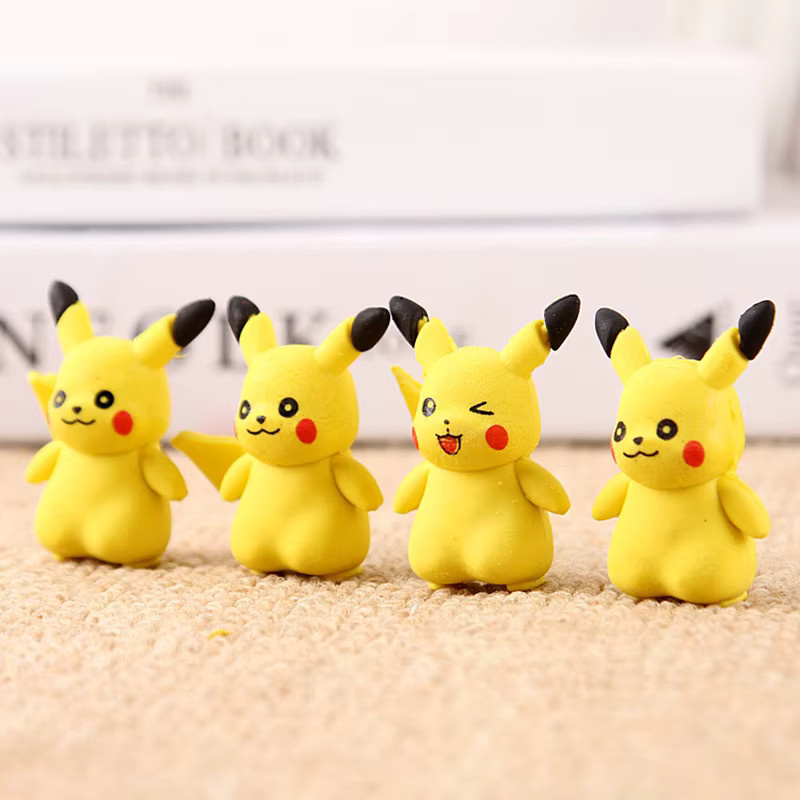 FUNISM Pokemon Radiergummi Set mit 36 Stück in Gelb, 3D Anime Figuren für Kinder und Schüler - Bild 3