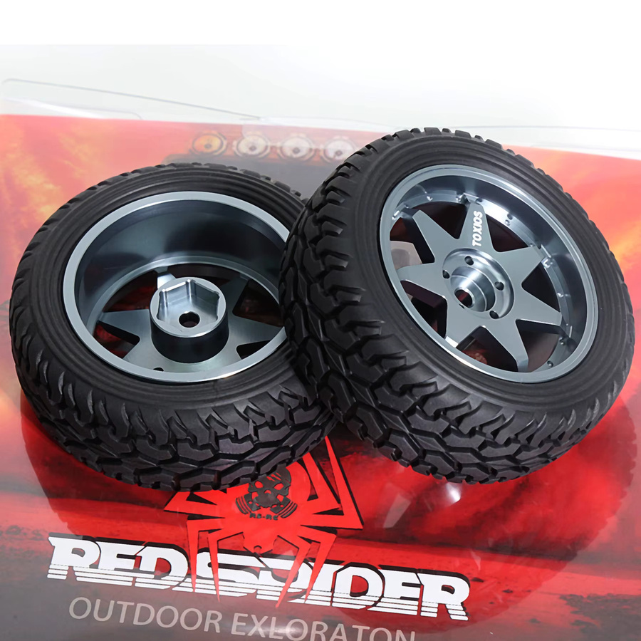 1/10 Off Road Räder Drift Felgen 75mm RC Reifen, Schwarz, Gummi - Bild 4