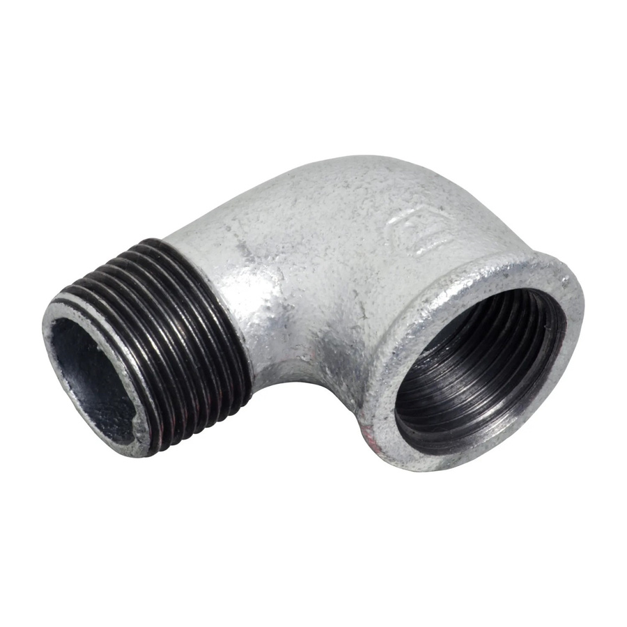 LUX-TOOLS Winkel 90 Grad mit IG/AG 30,3 mm (Rp 1) x 33,3 mm (R 1) aus verzinktem Kunststoff in Silber - Bild 2
