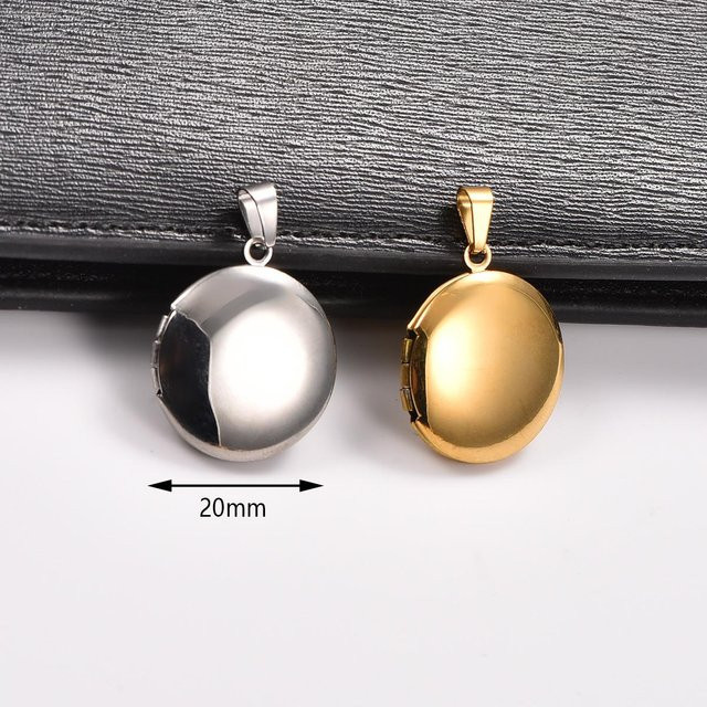 YULIN Medaillon Anhänger Edelstahl, Silber, Unisex - Bild 1