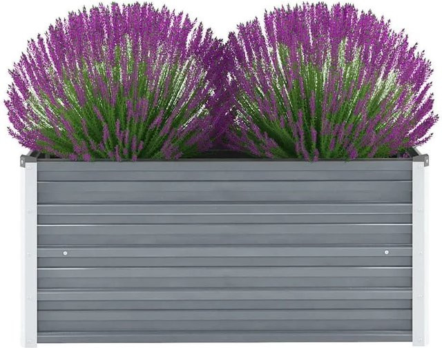 DELUKE Hochbeet OSKAR aus verzinktem Stahl in Grau, B/T/H: 100 x 40 x 45 cm - Bild 1