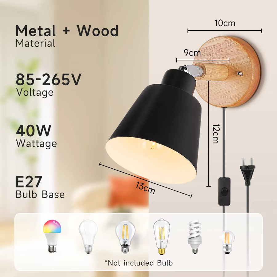 CHENBEN LED Wandleuchte Modern Nordic Design in Schwarz mit warmweißem Licht - Bild 2