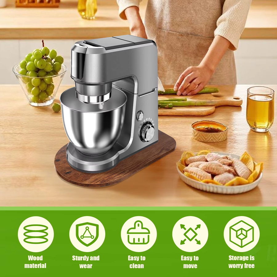 Willstar Holz-Mixer-Gleitmatte für 4,5-5 Qt Kippkopf-Standmixer in Braun - Bild 3