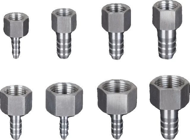 Hochdruck-Schlauchtülle mit metrischem Innengewinde aus 304 Edelstahl in Silber - Bild 1