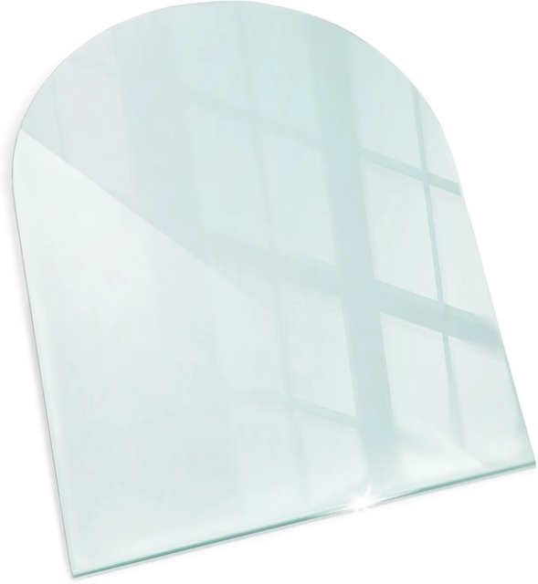 Tulup Transparente Glasplatte für Kaminöfen als Funkenschutzplatte Halbkreis B/T/H: 100 x 100 x 0 cm - Bild 1