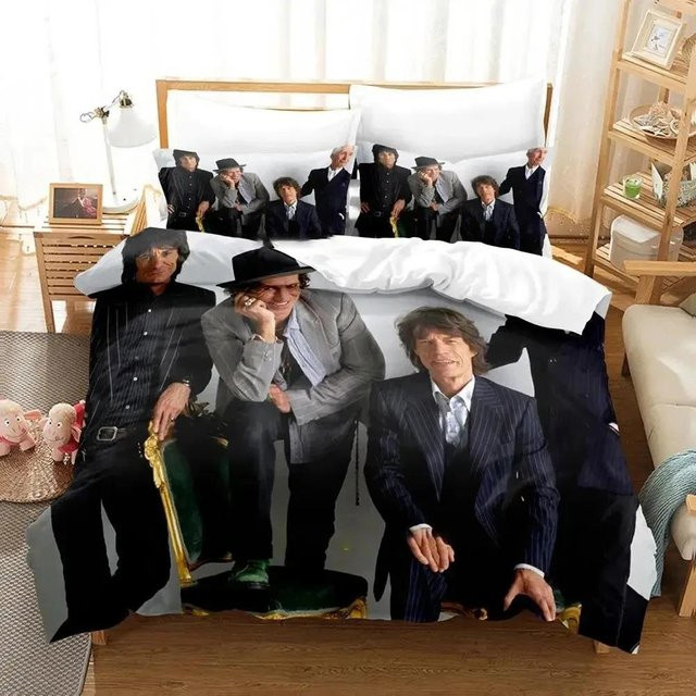 Lodestar Rolling Stones Logo Bettwäsche-Set mit 3-teiligem Duvetbezug und Kissenbezug, Mehrfarbig, B/H: 155 x 220 cm - Bild 1