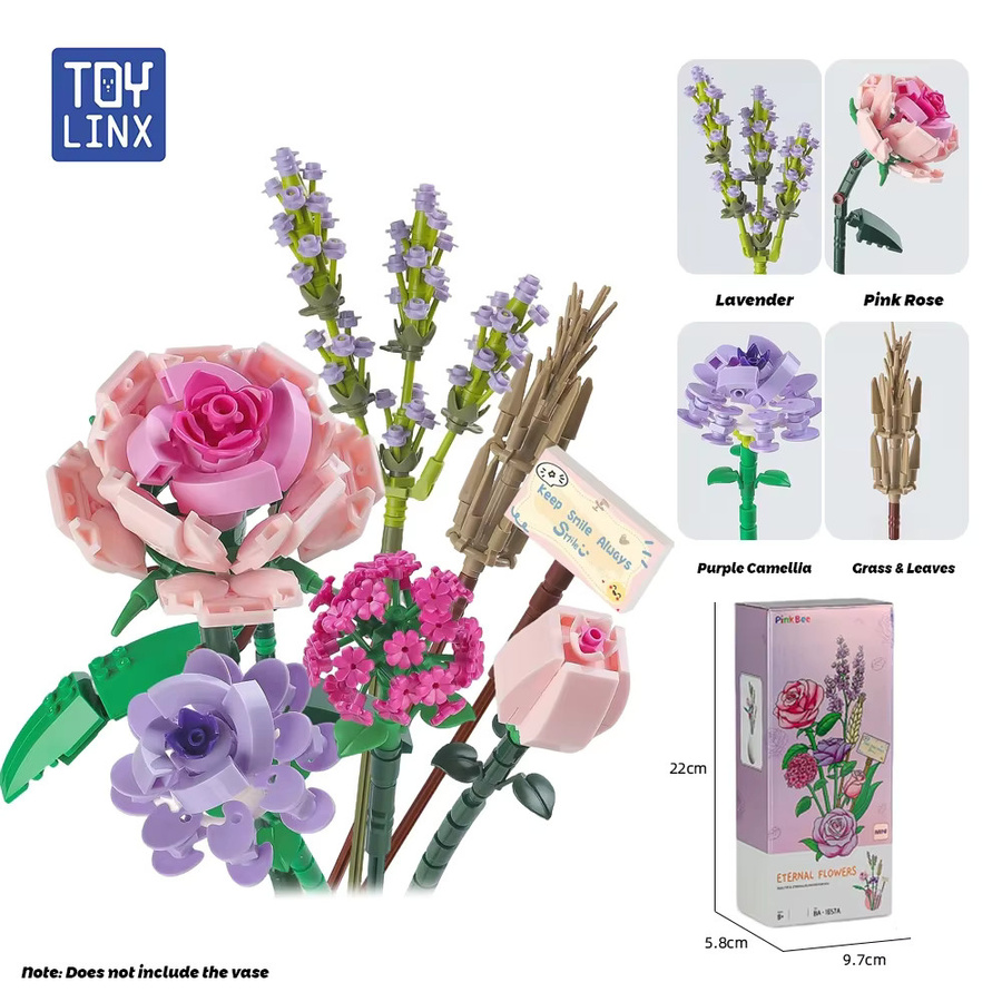 KAVOWORLD Rosen-Ewigkeitsblumenstrauß, Micro-Baustein, 544 Teile - Bild 3