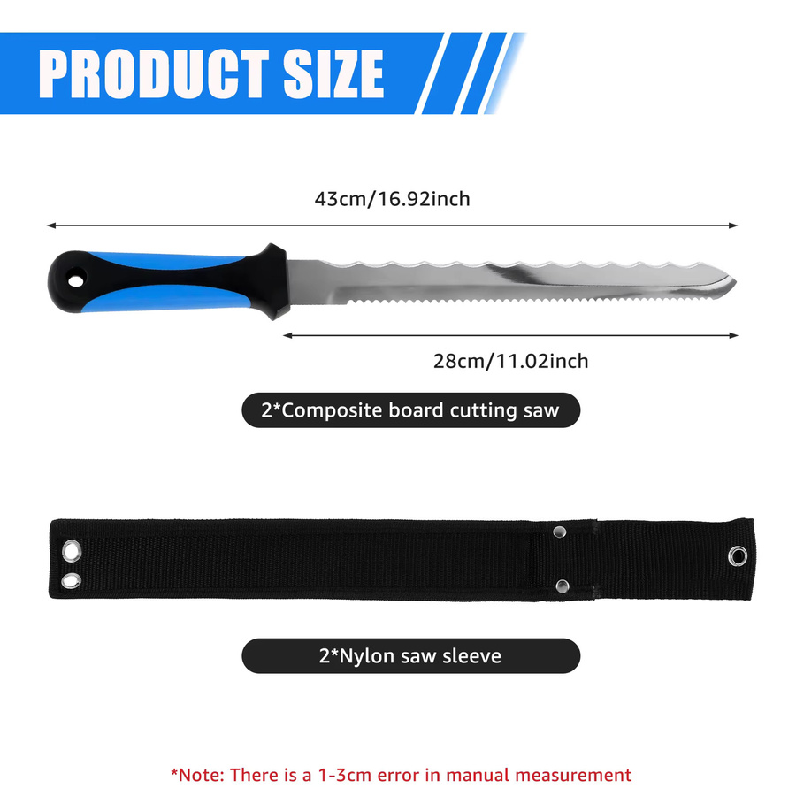 Hands DIY Isoliermesser mit Edelstahlklinge und Nylonscheide, doppelseitig gezahntes Kanalmesser-Werkzeug - Bild 2