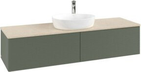V&B Waschtischunterschrank Antao mit Frontstruktur in Grau, Wandmontage, B/T: 160 x 50 cm - Bild 1