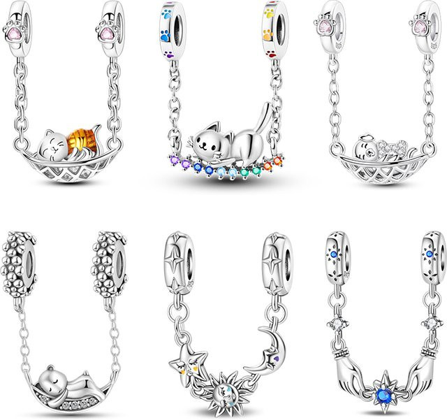 Pandach Charms, 925 Sterlingsilber, Katzen, Hund, Damen - Bild 1