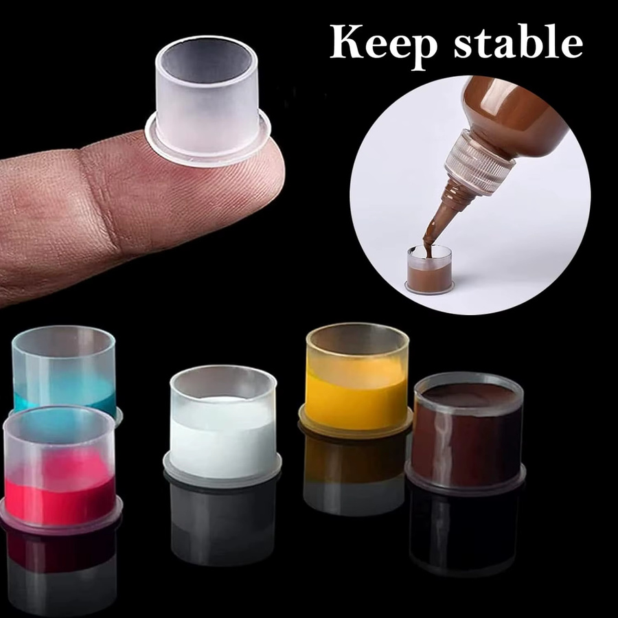 Usiriy Tattoo Ink Cup Caps, Einweg Kunststoff, Klar - Bild 3