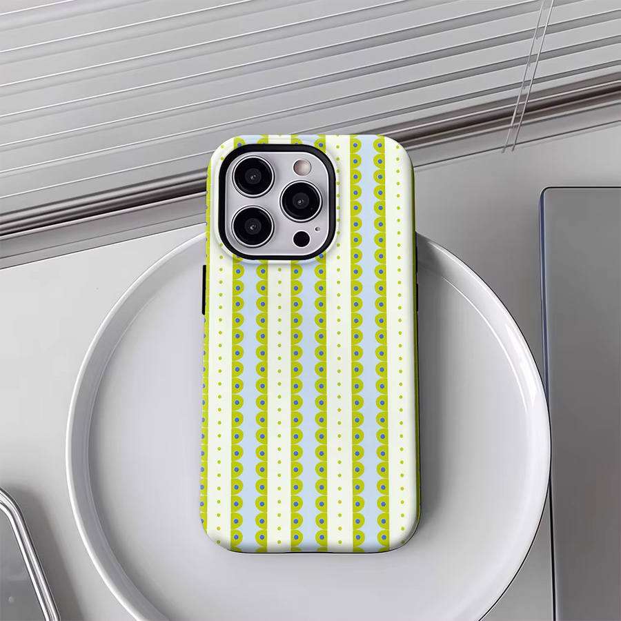 Potdemiel Lime Ribbon Magnetische Handyhülle für iPhone 17 16 15 14 13 Pro Max Plus, Robuste Einzel- und Doppelschicht-Schutzhülle, Multicolour - Bild 3