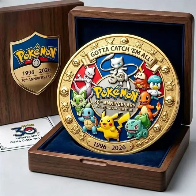 KAYOU Pokemon 30. Jubiläums-Gedenkmünze 1996-2026 Pikachu Metallmedaille - Bild 1