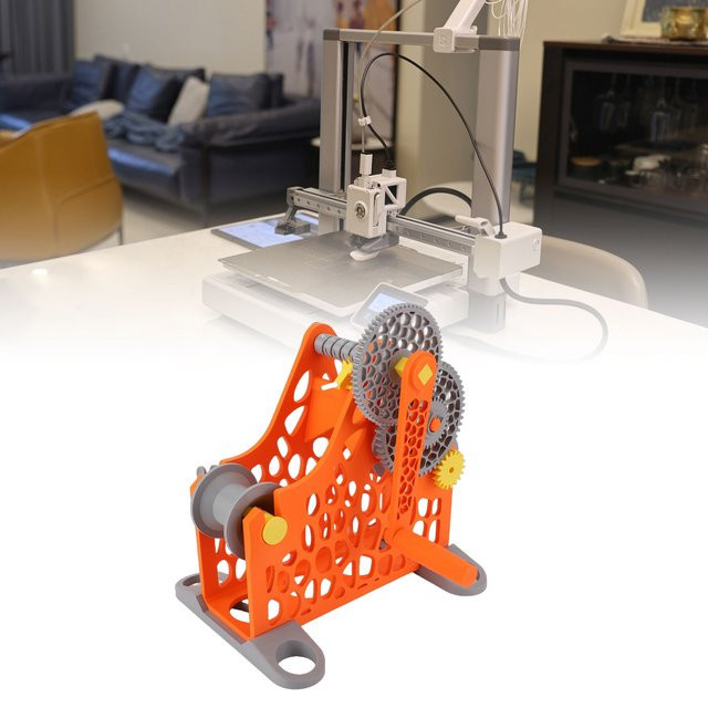 Aibecy 3D-Drucker Filament-Aufwickler mit Handkurbel für 1kg Spulen, Modulares Design, Orange - Bild 1