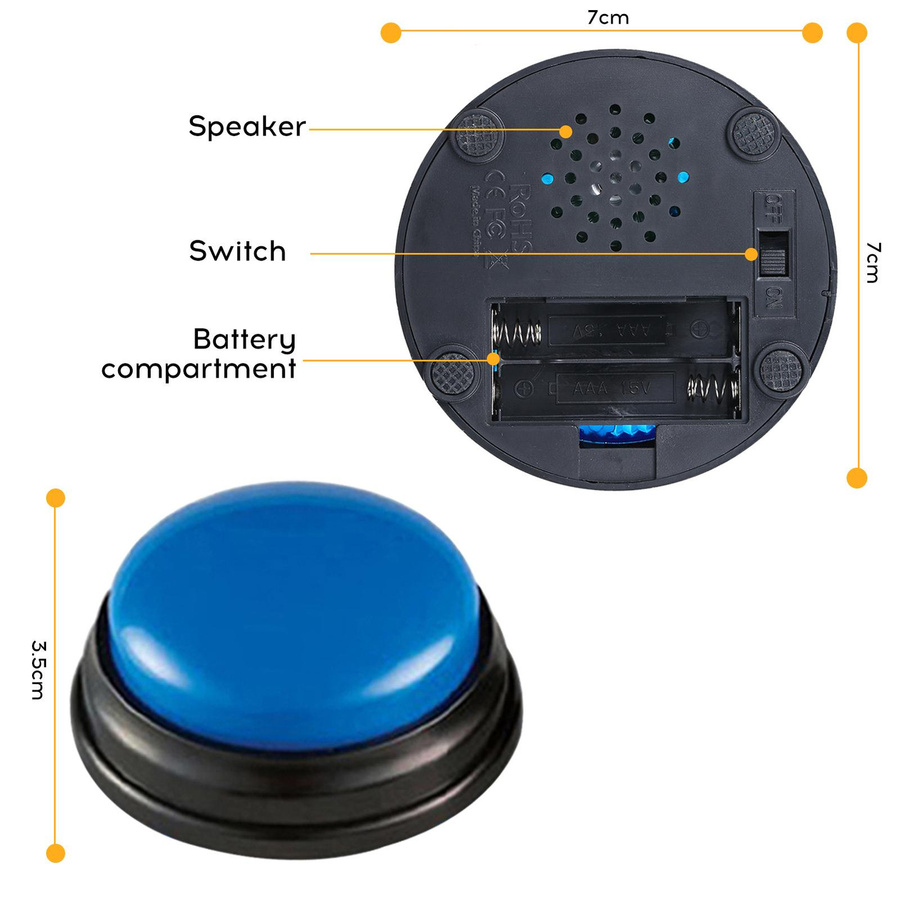 TOMTOP JMS Sprachaufzeichnungs-Soundtaste Interaktive Antworttasten 4er Pack bunt - Bild 8