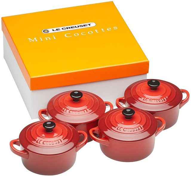 Le Creuset Mini Cocotte 4er-Set aus Steinzeug in Rot, Durchmesser: 10 cm, Höhe: 5 cm - Bild 2
