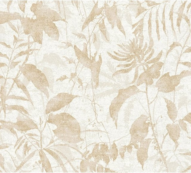 A.S. Création Vliestapete Blätter Dschungel in Beige-Gold, Motiv Natur und Botanik, B: 0,53 m x L: 10,05 m - Bild 1
