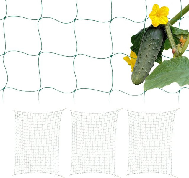 Relaxdays Ranknetz aus Polyethylen in Grün, großmaschig für Garten und Gewächshaus, 4er Set, B: 200 cm x H: 350 cm - Bild 1