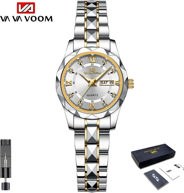 VA VA VOOM Armbanduhr, Quarz, Edelstahl, Grau, Damen - Bild 1