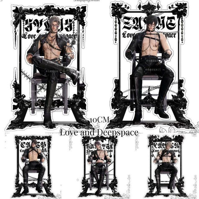 Love and Deepspace Acrylfigur Standee mit Sylus, Rafayel, Zayne, Xavier und Caleb als Anime Cosplay Dekoration - Bild 1