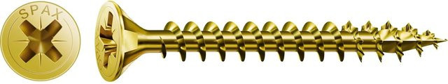 Spax Senkkopf Universalschraube mit Pozidriv-Antrieb aus Stahl, verzinkt, Durchmesser: 5 mm, Länge: 40 mm, 25 Stück - Bild 1