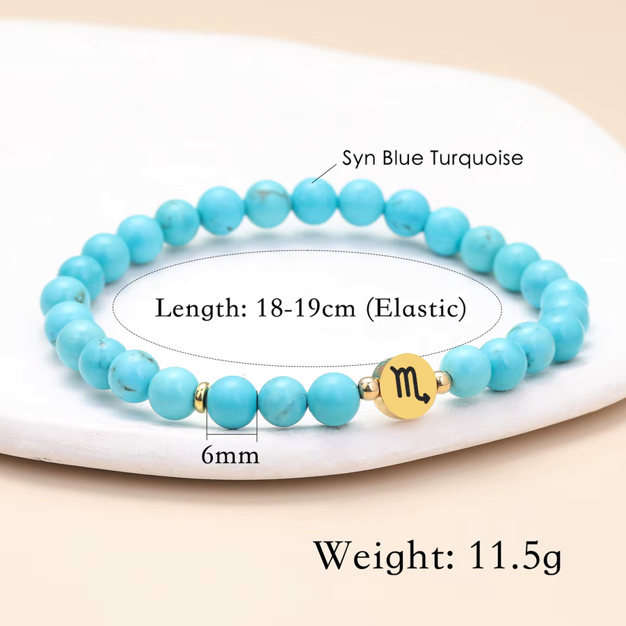 SANSHI Armband, Naturstein Türkis, Edelstahl, Unisex - Bild 2
