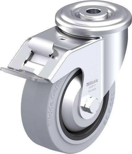 Blickle Stahlblech-Lenkrolle LER-POEV 100KA-FI-SG-FA in Silber, Rad-Durchmesser: 100 mm, Tragfähigkeit: 150 kg - Bild 1