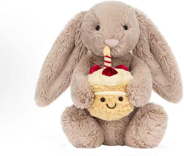 Bonnie-Hase mit Geburtstagskuchen, Plüschtier, ab 14 Jahren - Bild 1