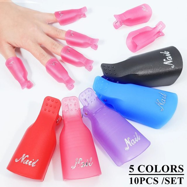 10 Stück Acryl Nail Art Kappen, Rot, Unisex - Bild 1