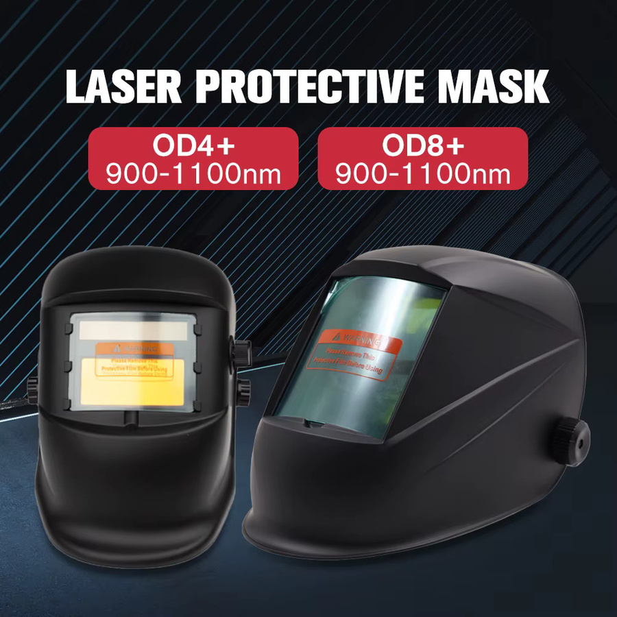DMK Original Laser-Sicherheitsmaske mit automatischer Dimmung, industrieller Faserlaser-Strahlungsschutzhelm, OD8+, Wellenlängenbereich 190–1100 nm, getönt - Bild 1