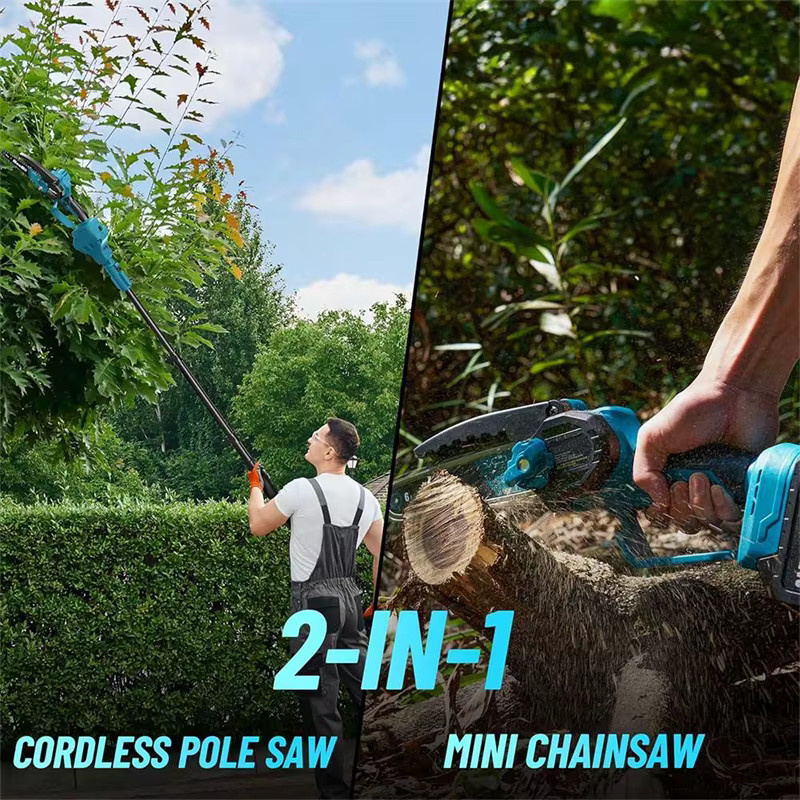Makita 2-in-1 Teleskop-Astsäge mit 6-Zoll bürstenlosem Motor und Akku, Blau - Bild 2