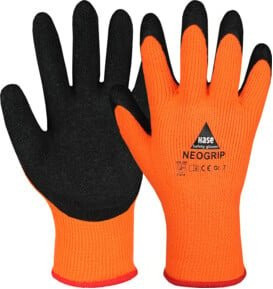 Hase Strickhandschuhe Neogrip-Orange Größe 7 aus Polyester mit Latexbeschichtung - Bild 1