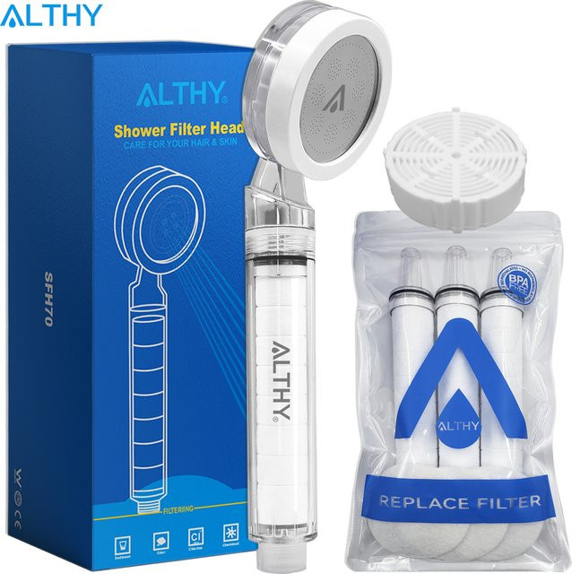 ALTHY Hochdruck-SPA-Handbrause mit Wasserfilter zur Reduzierung von Chlor und Schwermetallen für eine verbesserte Hautpflege - Bild 1
