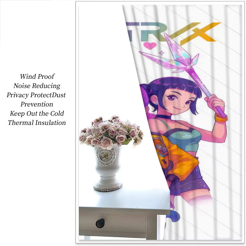 Hasbro Kpop Cartoon Girls Verdunkelungsvorhänge mit Ösen, 2er-Set, Mehrfarbig - Bild 3