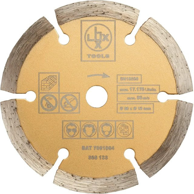 LUX-TOOLS Diamant-Mini-Trennscheibe für Stein und Stahl, Gelb, Durchmesser: 89 mm - Bild 1