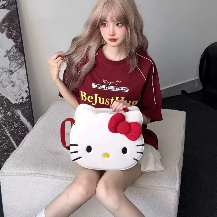 Hello Kitty Canvas-Rucksack für Mädchen in Weiß mit großem Fassungsvermögen - Bild 4