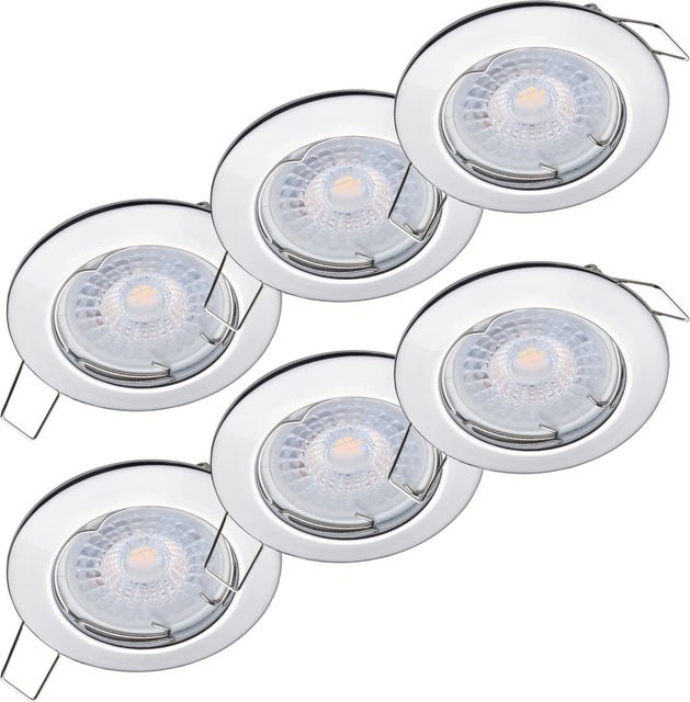 Oktaplex 6er Set Deckenstrahler Sedan in Chromoptik mit LED-Modulen, Neutralweiß, 380lm, 4,8W - Bild 1