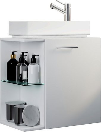 VCM Gäste-Waschplatz Hausa in Weiss, B/H/T: 52 x 63 x 34 cm - Bild 1