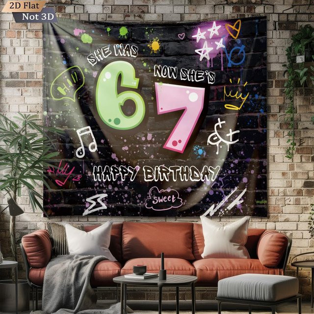Graffiti-Stil Serie 67 Wandteppich JMG Household Supplies, abstrakte Kunstdekoration für dein Wohnzimmer, Mehrfarbig, Breite: 70 cm, Höhe: 100 cm - Bild 1
