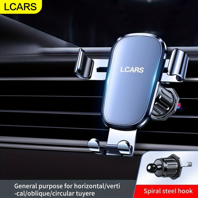 Lcars Auto-Handyhalterung mit Schwerkraft-Clip für Lüftungsschlitze aus Aluminiumlegierung und Spiralhaken für vertikale Navigation - Bild 1