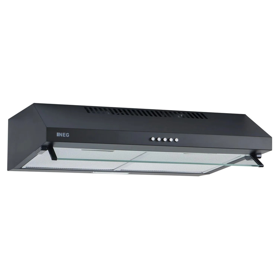 NEG Unterbau Dunstabzugshaube NEG15-DC+ in Schwarz mit Doppelmotor, 424 m³/h, für Abluft und Umluft, Breite: 60 cm - Bild 2