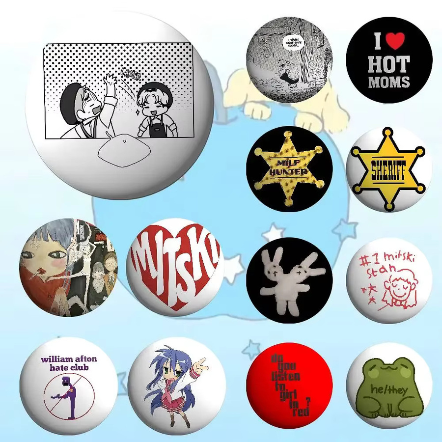bilibili Pin Button, Cartoon Anime Charaktere, Weißblech, Rund - Bild 2