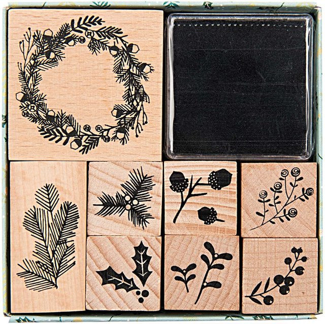 Rico Design Paper Poetry Stempelset Classical Christmas mit Stempelkissen in Multi und Schwarz, 8 Stück - Bild 2