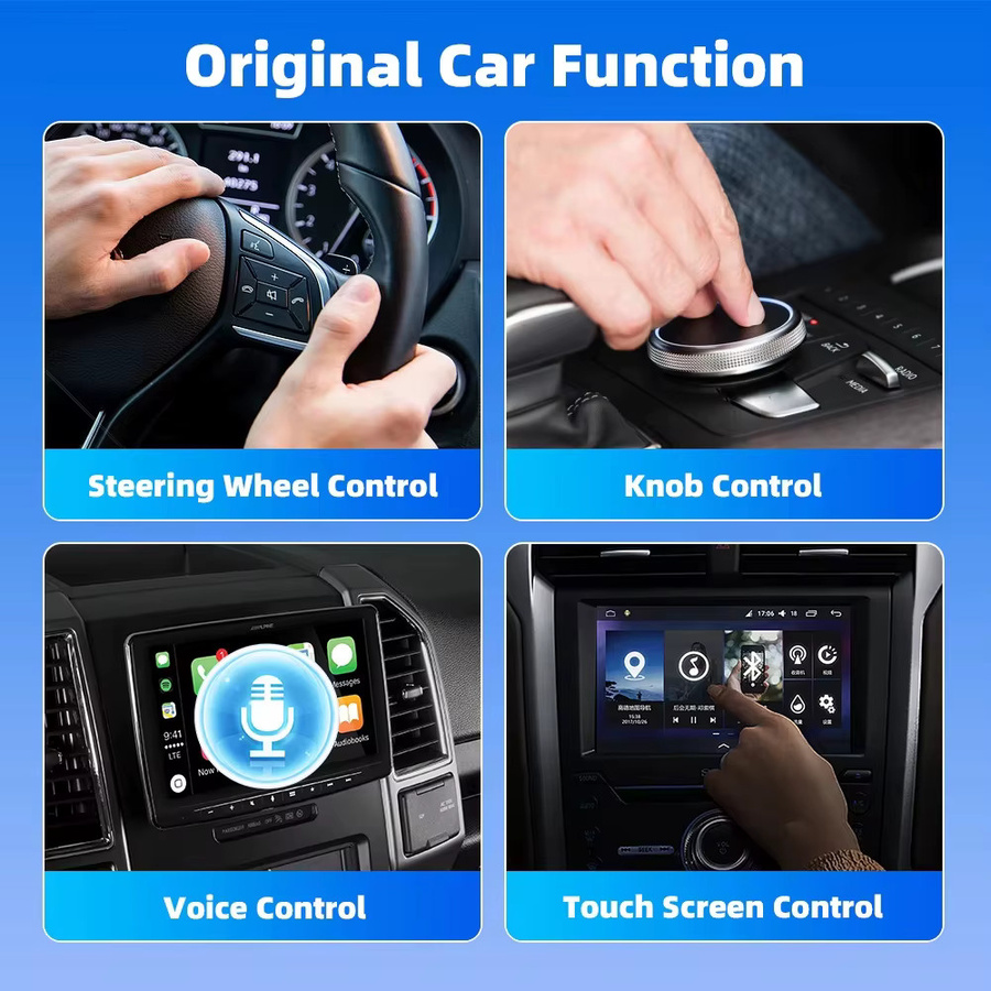 Kabelloser CarPlay und Android Auto Dongle für iPhone und Android, Plug & Play mit USB und USB-C Anschluss, Schwarz - Bild 4
