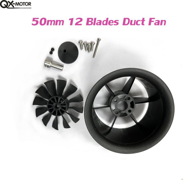 QX-Motor 50 mm EDF 12 Flügel Kanalventilator CW CCW, Zubehör, Kunststoff, Schwarz - Bild 1