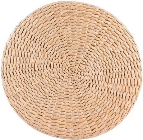 Rundes Sitzkissen aus Jute von TOMTOP JMS in Beige für Yoga, Tatami und Teezeremonien