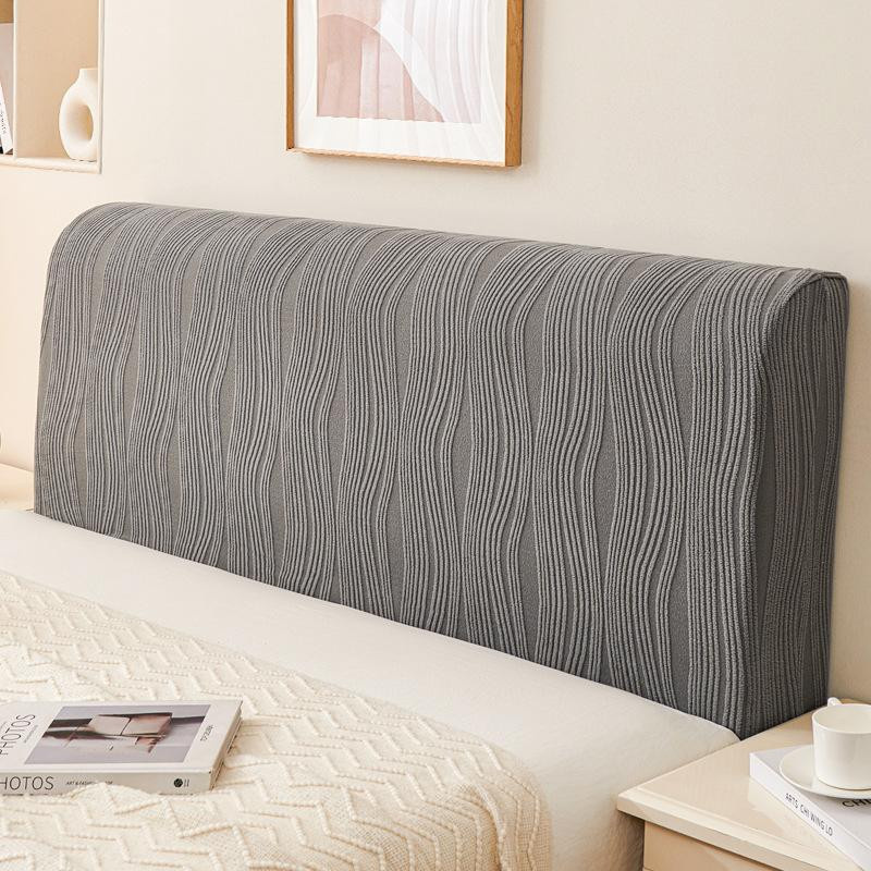 Nordischer Jacquard-Kopfteilbezug in Weiß, superweich und staubdicht, B: 150 cm, H: 50-60 cm - Bild 1
