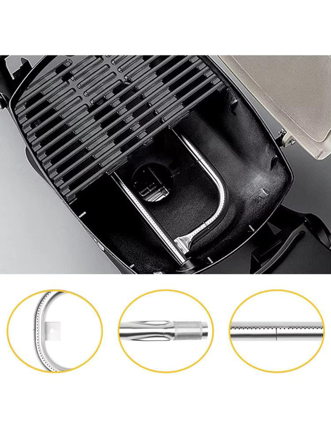 Weber Ersatz Grillbrennerrohr aus 304 Edelstahl für Q100 Q120 Q1000 Q1200 und BabyQ Modelle, Silber, 17 Zoll - Bild 6