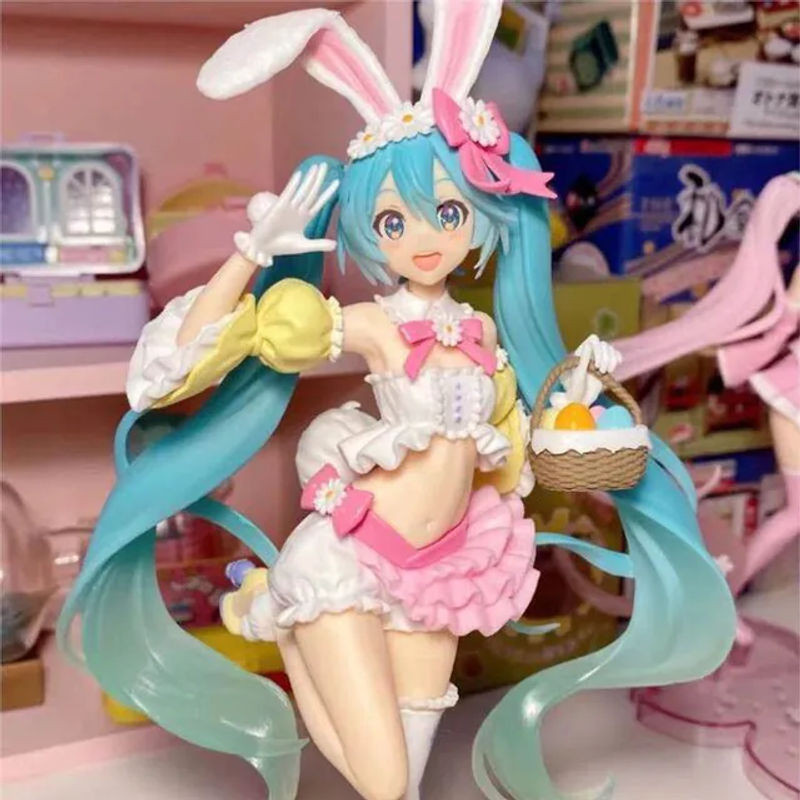 Bandai Hatsune Miku Actionfigur mit Hasenohren, mehrfarbige Anime PVC-Modell Statue für Sammler und Kinder - Bild 1